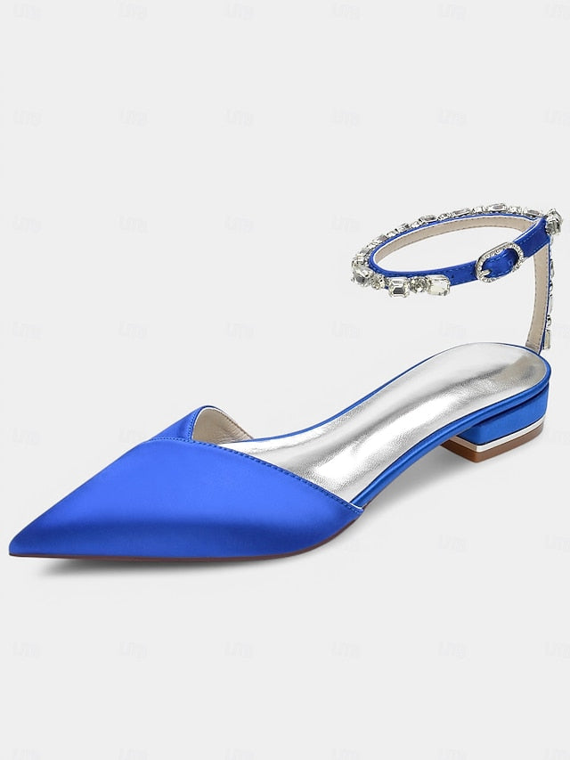 Black Crystal-Ankle with Wedding Chic – Strap Shoes Satin