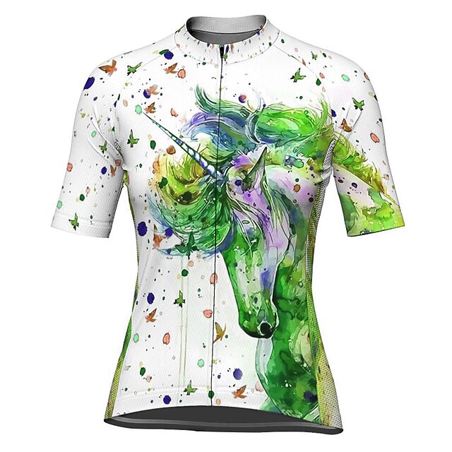 Women's Cycling Jersey Unicorn Short Sleeve Bike Jersey Top