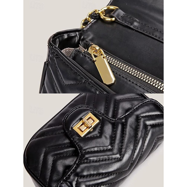 Sac bandoulière en cuir blanc pour femme avec chaîne dorée élégante