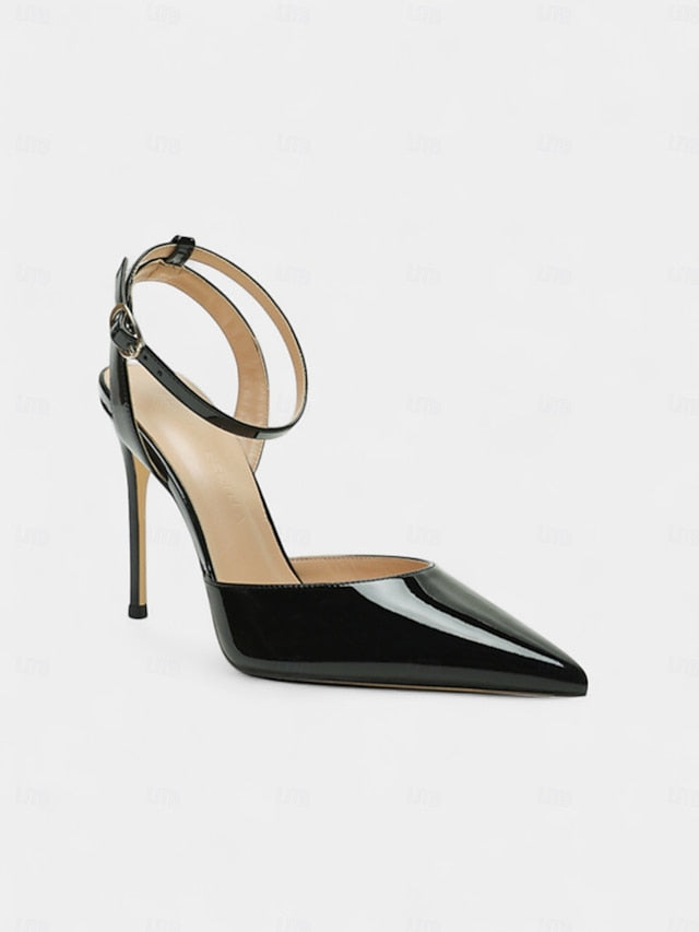 Women's - Heels Patent Leather Nude Slingback Stiletto