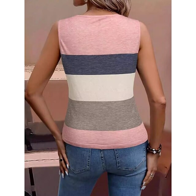 Women's Tank Top Print Striped Fashion Stylish Casual