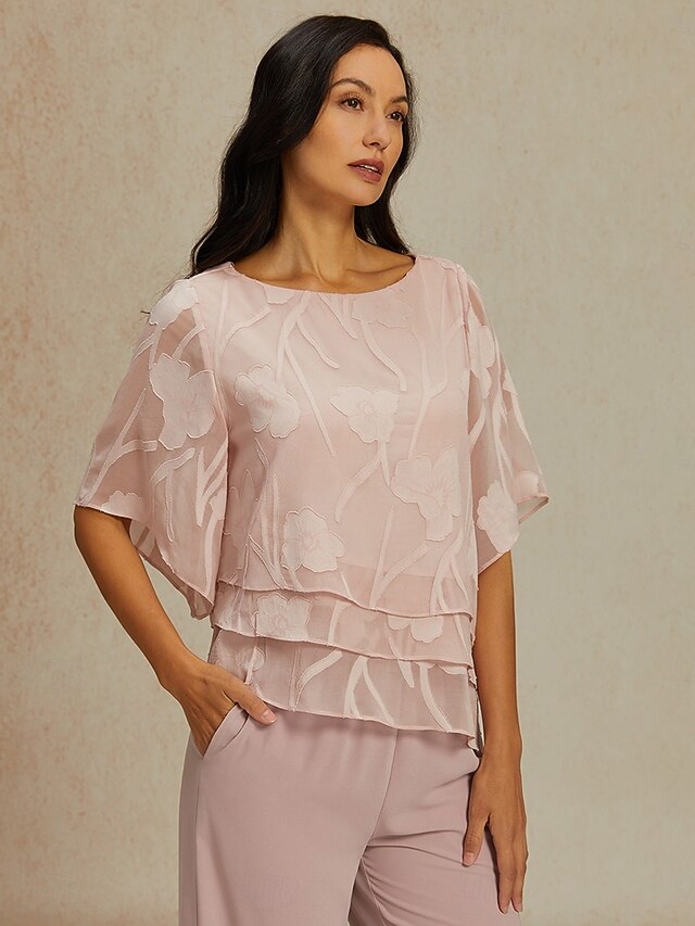 Women's Lace Shirt Blouse Dressy Tops Chiffon Tops