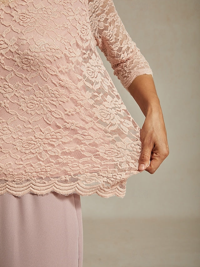 Women's Lace Shirt Blouse Lace Floral Elegant Long Sleeve V