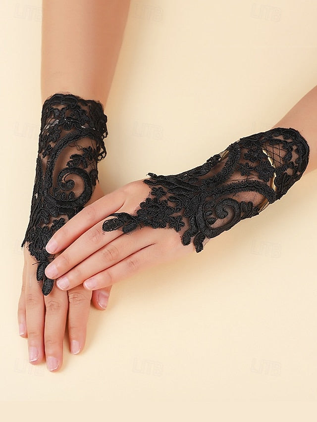 White Gloves – Bridal Lace Elegant Wedding Vintage Fingerless
