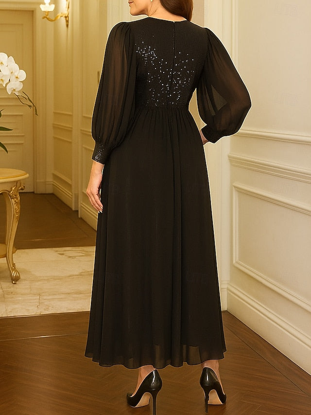 Dress Sparkle A-Line Black Bride the Plus Size Mother of