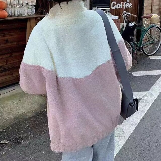 Women's Fuzzy Fleece Jacket Winter Coat with Pockets Long