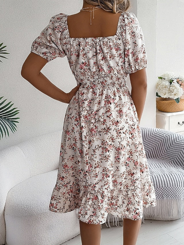 Women's Midi Dress A Line Dress Milkmaid Dress Midi Dress