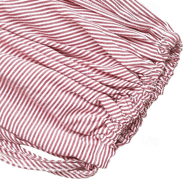 Women's Casual Shirt Button Up Shirt Blouse Drawstring