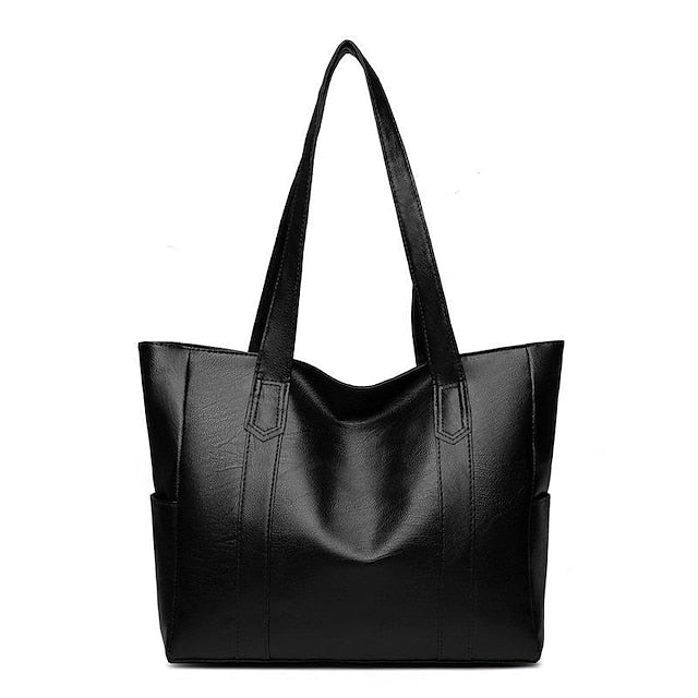 Tasche Schwarz – Große Kunstleder Damen Tote Stilvoll