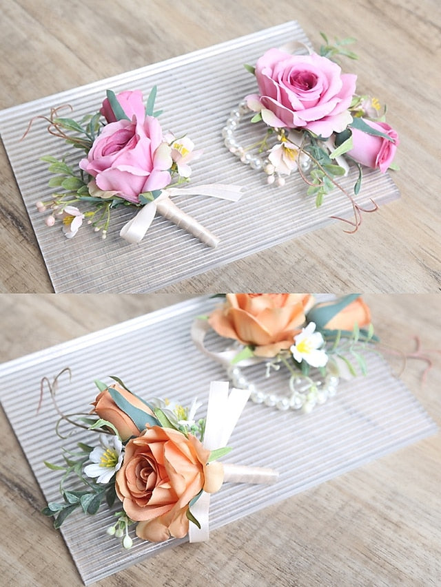 Elegant – Wedding and Wrist Artificial Corsage Boutonniere