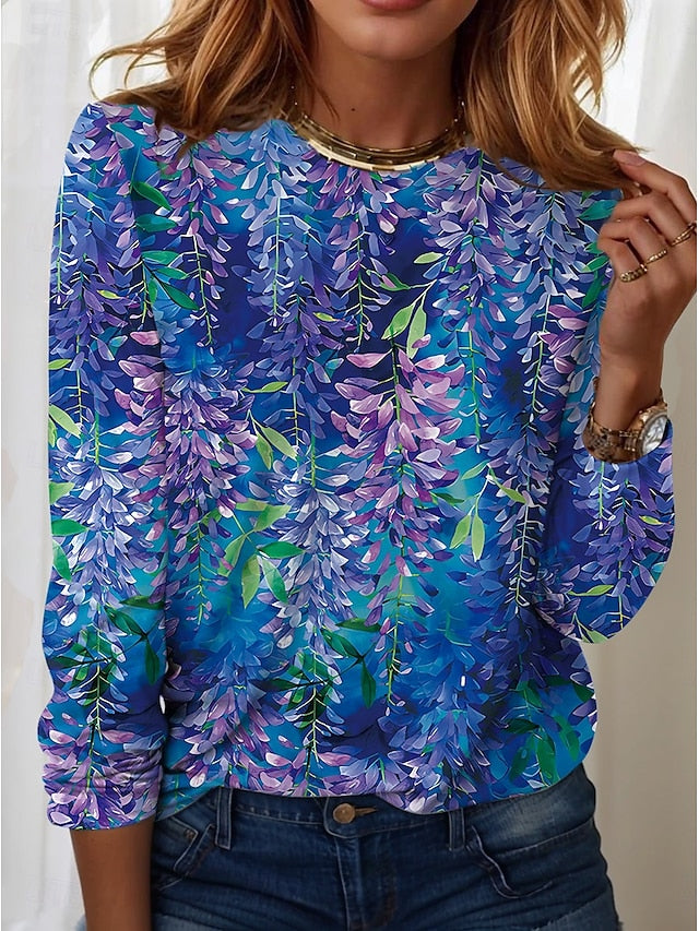 Women's T shirt Long Sleeve Crew Neck Long Sleeve Tunic