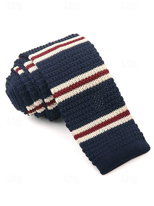 Neck Tie Stylish Woven Stripe - Christmas Men's Knit