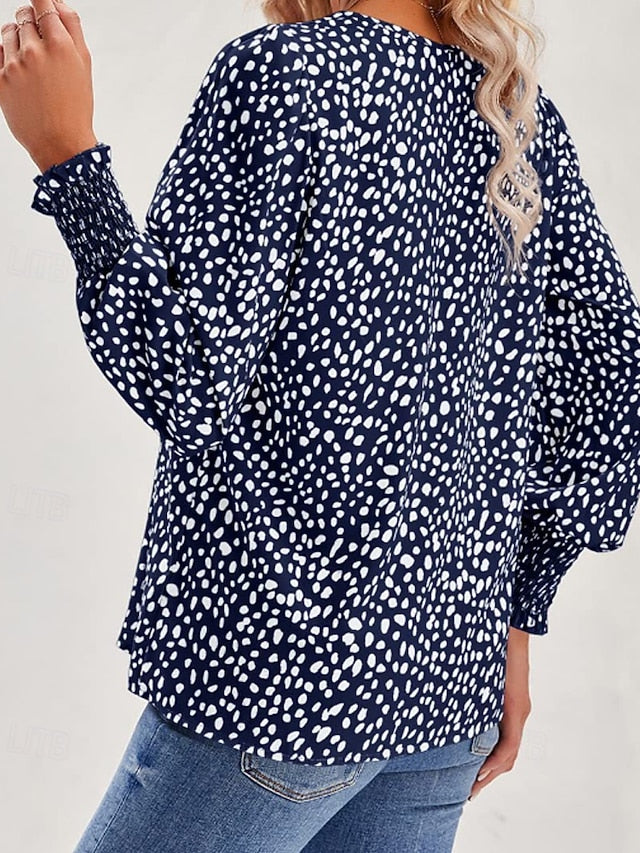 Women's T Shirt Print Floral Casual Long Sleeve V Neck