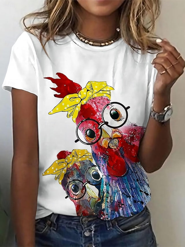 Women's T Shirt Print Graphic Animal Butterfly Vintage