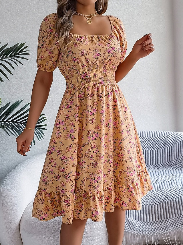 Women's Midi Dress A Line Dress Milkmaid Dress Midi Dress