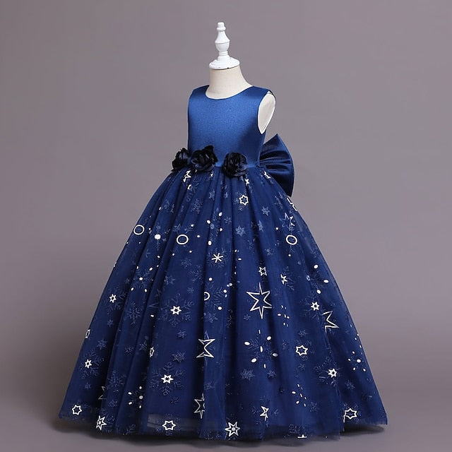 Dress Party Line Flower A Kids Wedding Girls' Little