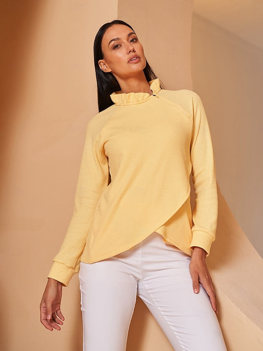 Women's Golf Pullover Sweatshirt Light Pink Yellow Dark