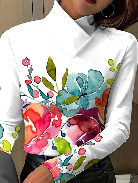 Women's Tunic T Shirt Elegant Long Sleeve Long Tops Daily