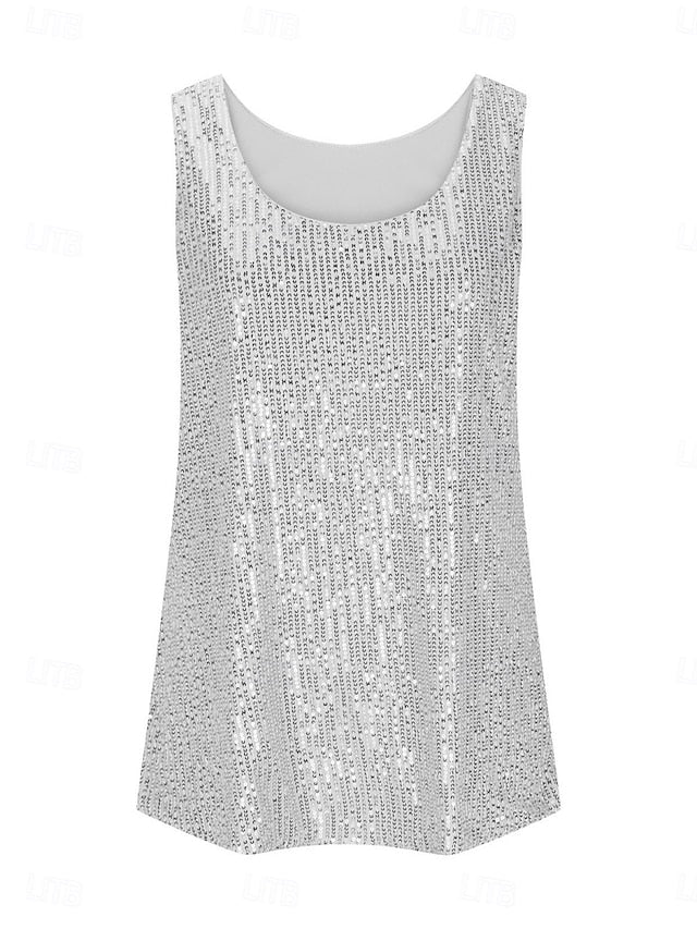Women's Camisole Tank Top Sequins Solid Color Daily Casual