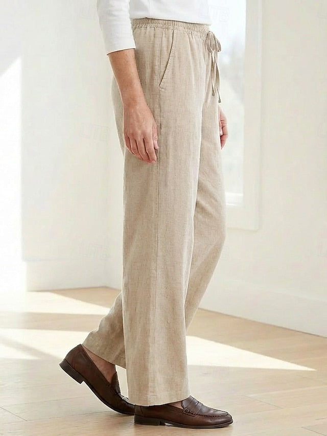 70% Linen Women's Linen Pants Culottes Wide Leg Wide Leg