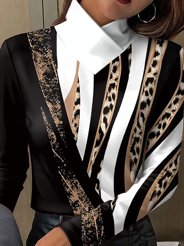 Women's T Shirt Graphic Leopard Geometric Elegant Vintage