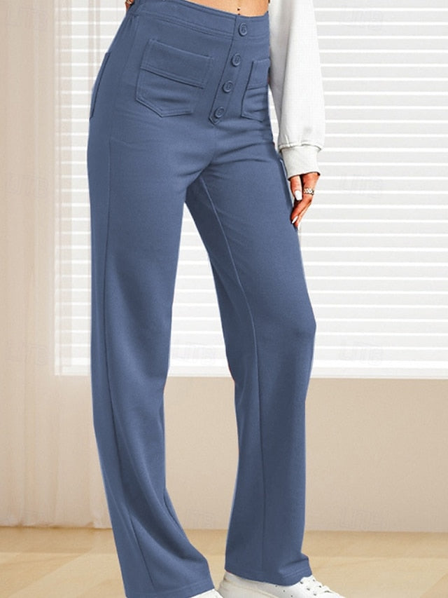 Women's Slacks Straight Streetwear Casual Full Length