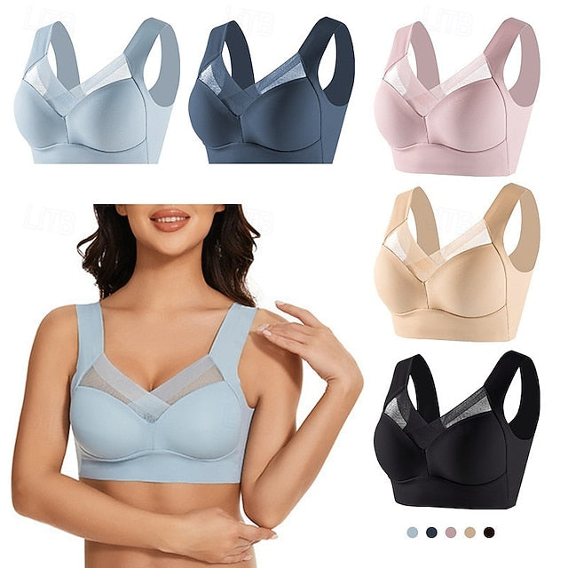 Women's Light Support Sports Bra Running Bra Open Back