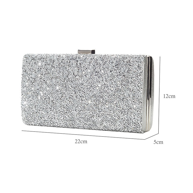 Women's Silver Glitter Clutch