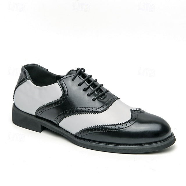 Shoes Brogue in Two-Tone Men's and White Oxford Wingtip