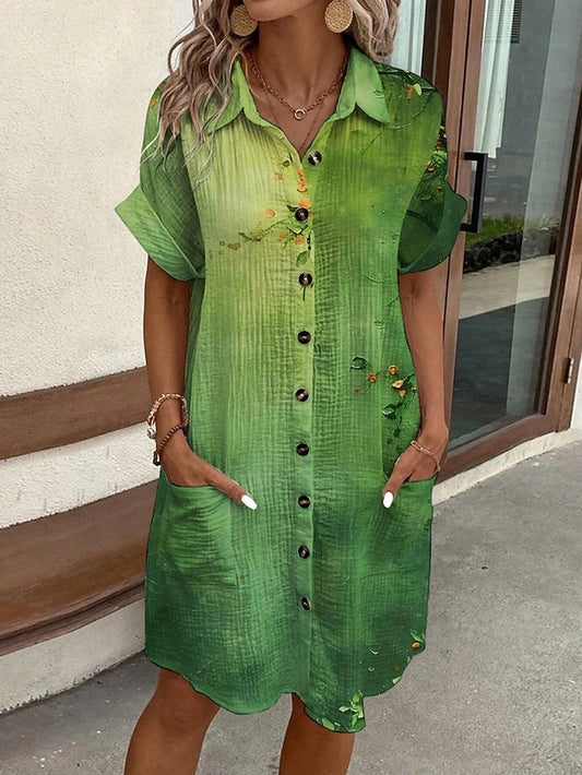 Women's Mini Dress Shirt Dress Casual Dress Print Dress