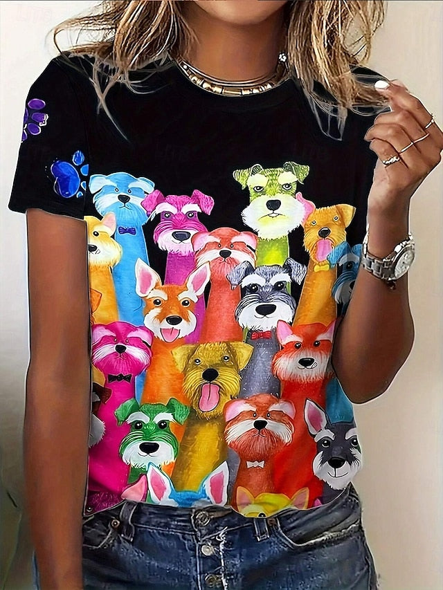 Women's T Shirt Print Animal Fashion Casual Short Sleeve