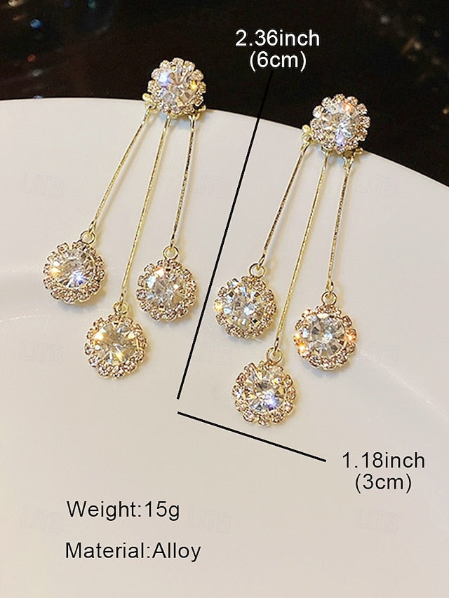 – Elegant for Women Dangle Earrings Sparkling Crystal