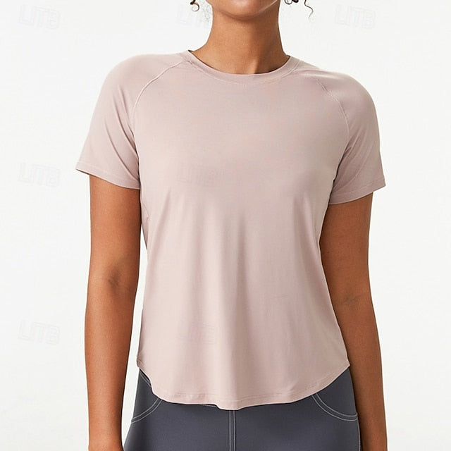 Women's Gym Shirt Running Shirt Mesh Short Sleeve Top