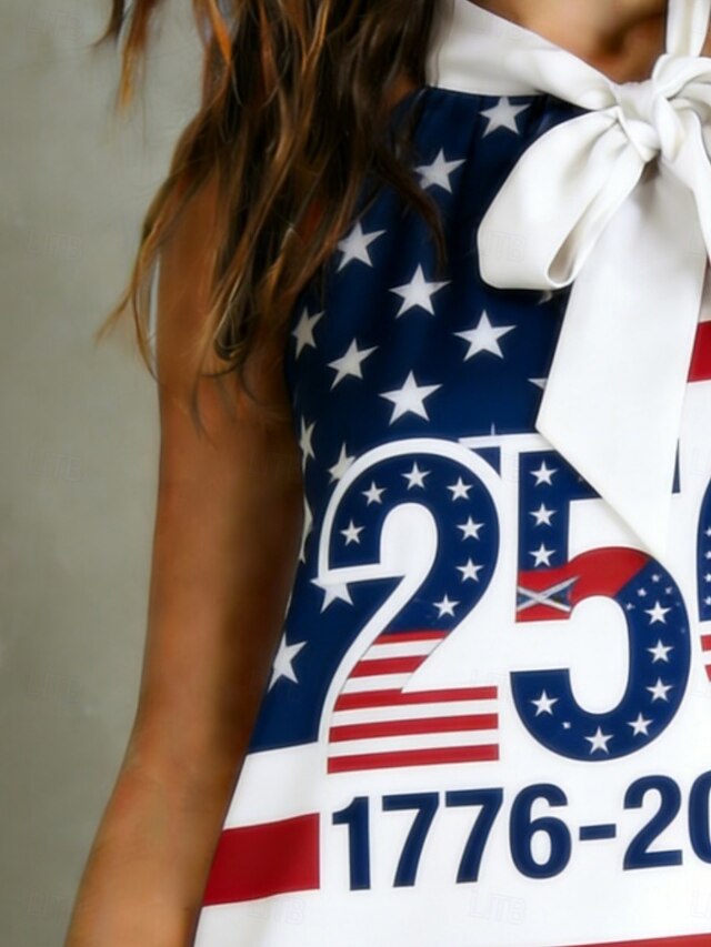 American Independence Day Women's Satin Top Tank Top