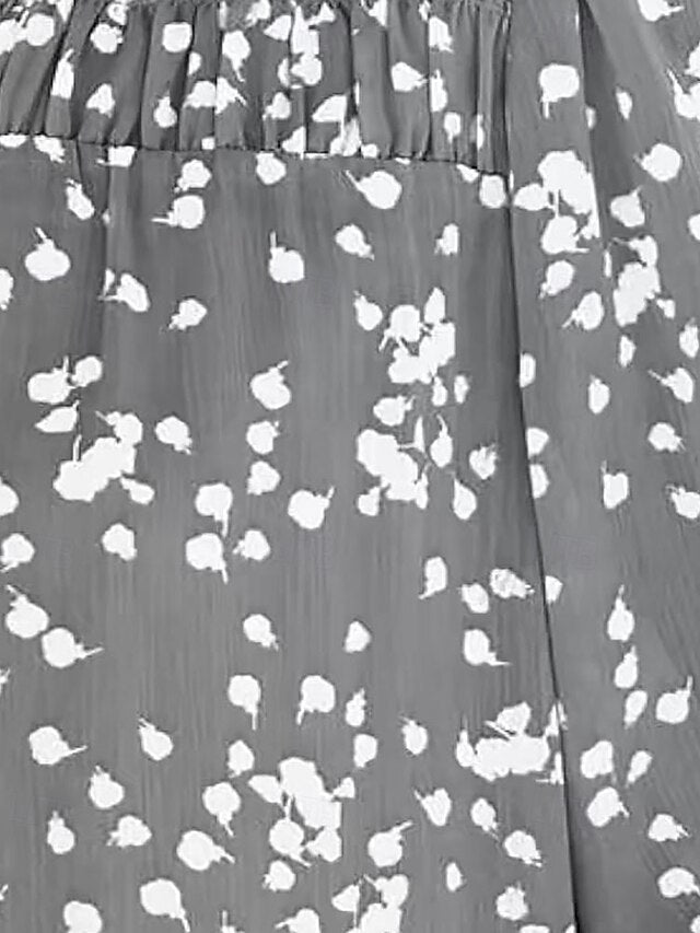 Women's Blouse Ruched Print Polka Dot Vintage Stylish Long