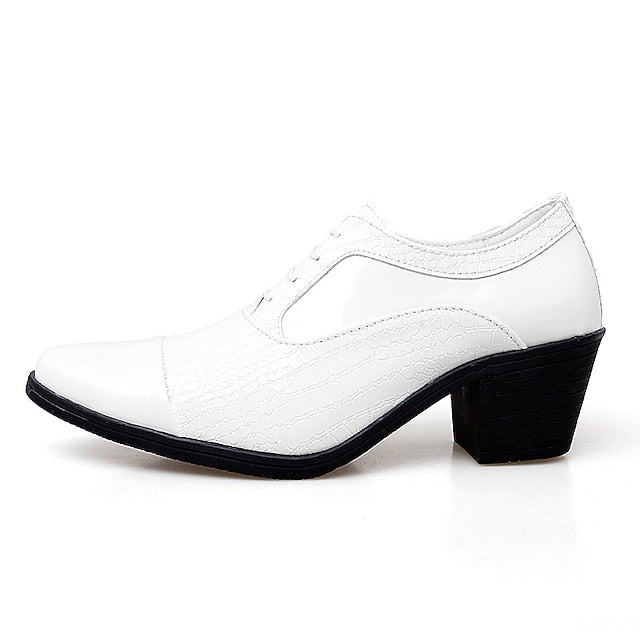 Leather Crocodile Oxford Black Patent Men's Pattern Faux