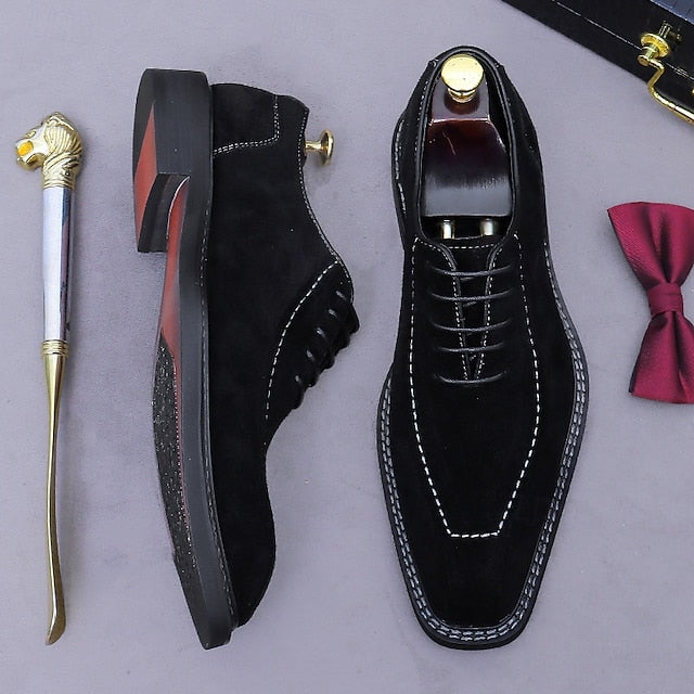 Shoes Genuine Leather Men's - Suede Cowhide Classic Derby