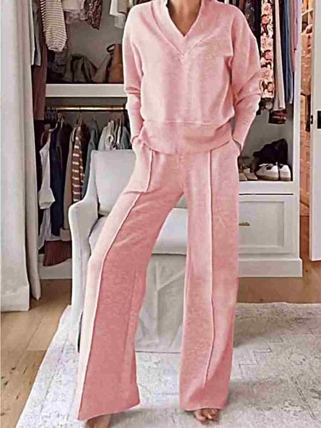 Women's Elegant Vintage Sports Shirt Long Sleeve V Neck