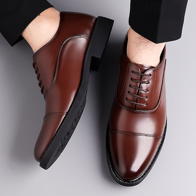 Design Brown Oxford Classic Men's Shoes – Cap-Toe