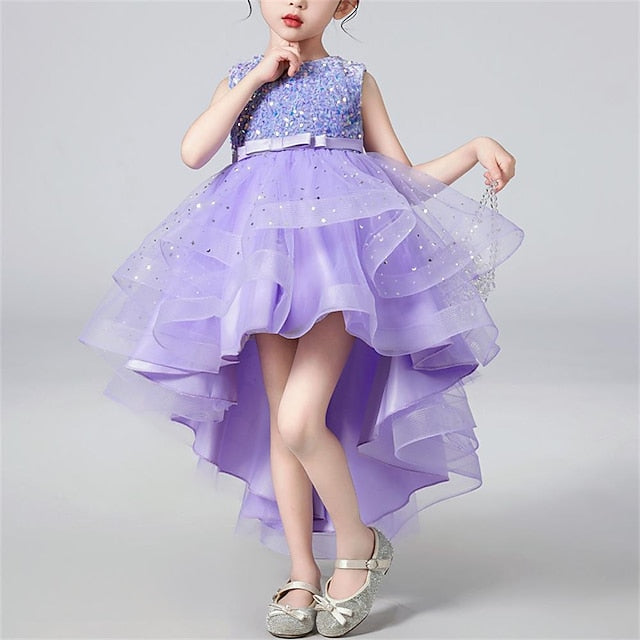 Kids Dress Girls' Solid Sleeveless Color Party