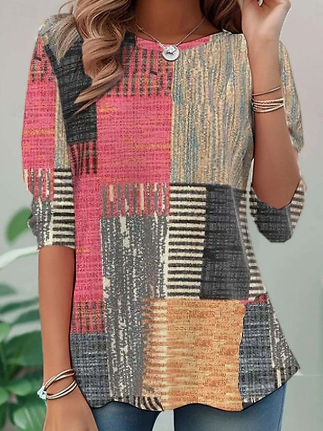 Women's T Shirt Print Graphic Geometric Fashion Stylish