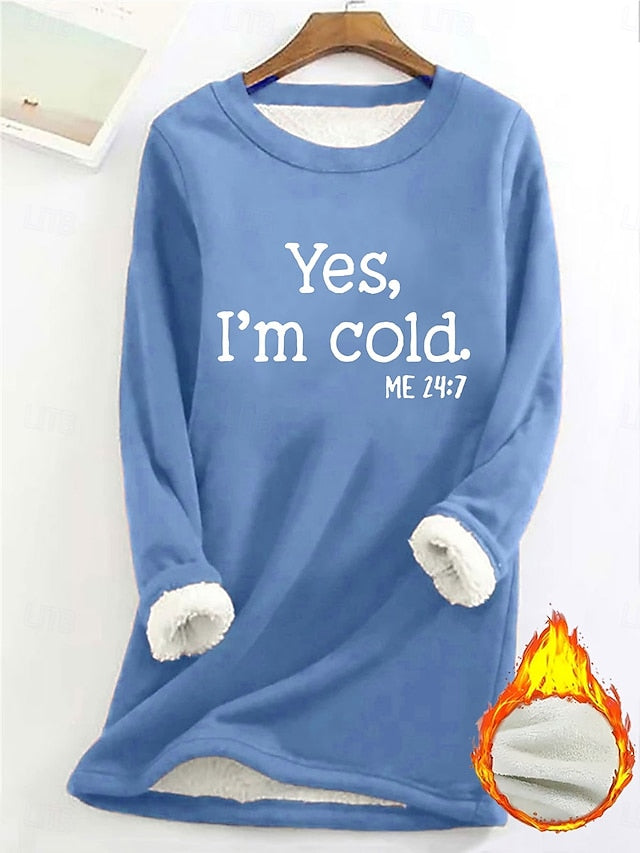 Women's Sweatshirt Pullover Fleece Lined Warm Pajamas