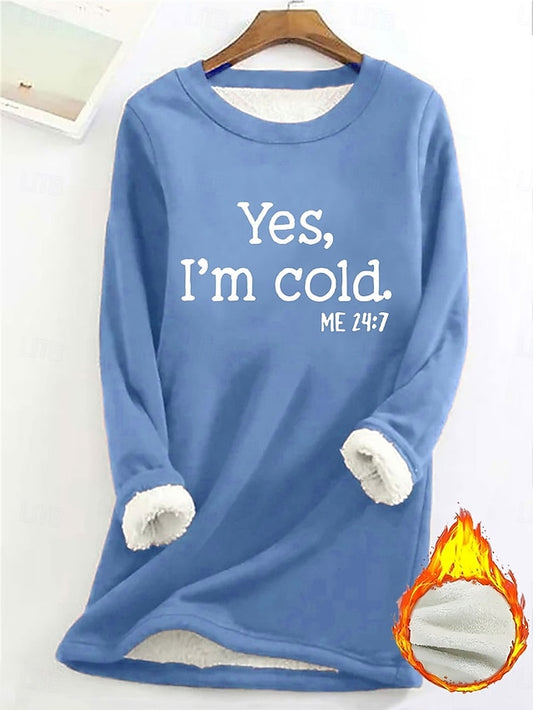 Women's Sweatshirt Pullover Fleece Lined Warm Pajamas