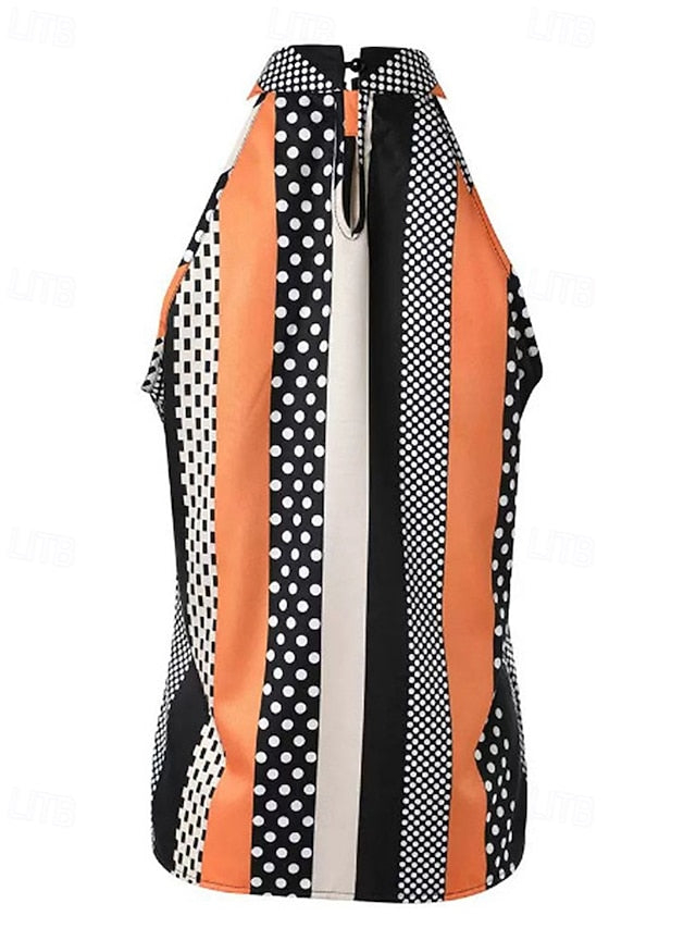 Women's T Shirt Tank Top Tee Top Polka Dot Striped Fashion