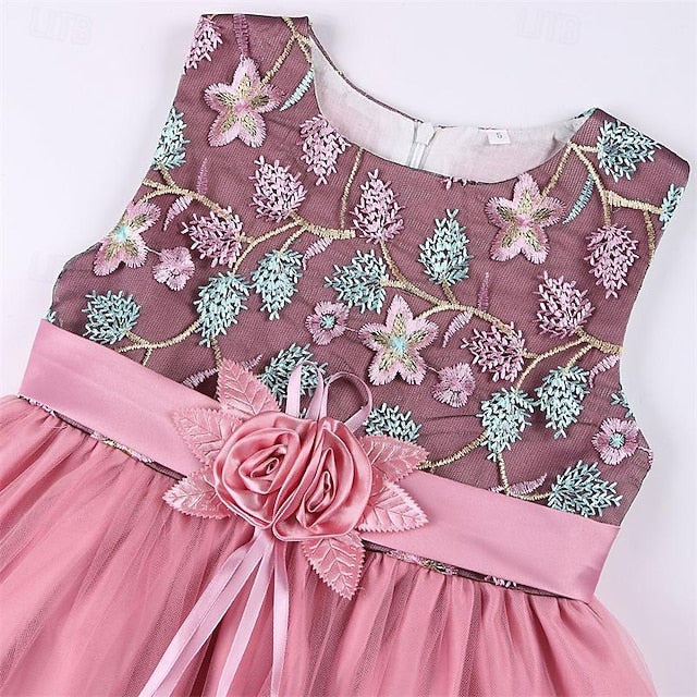 Party Dress Girl 3D Sleeveless Flower Girls'