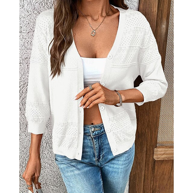 Women's Knit Cardigan Long Sleeve Top Athleisure Fall /