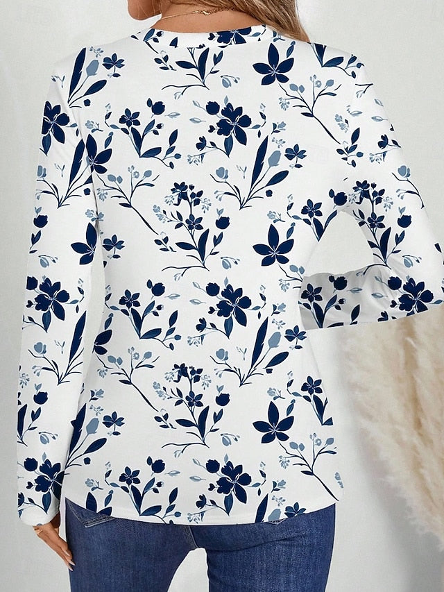 Women's T Shirt Print Graphic Plants Vintage Stylish Casual