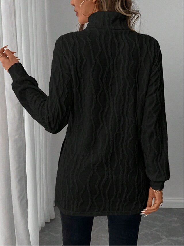 Women's Blouse Solid Color Stylish Casual Long Sleeve