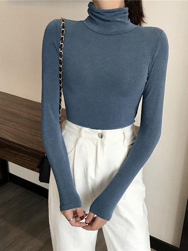 Women's Blouse Ruched Solid Color Stylish Casual Long