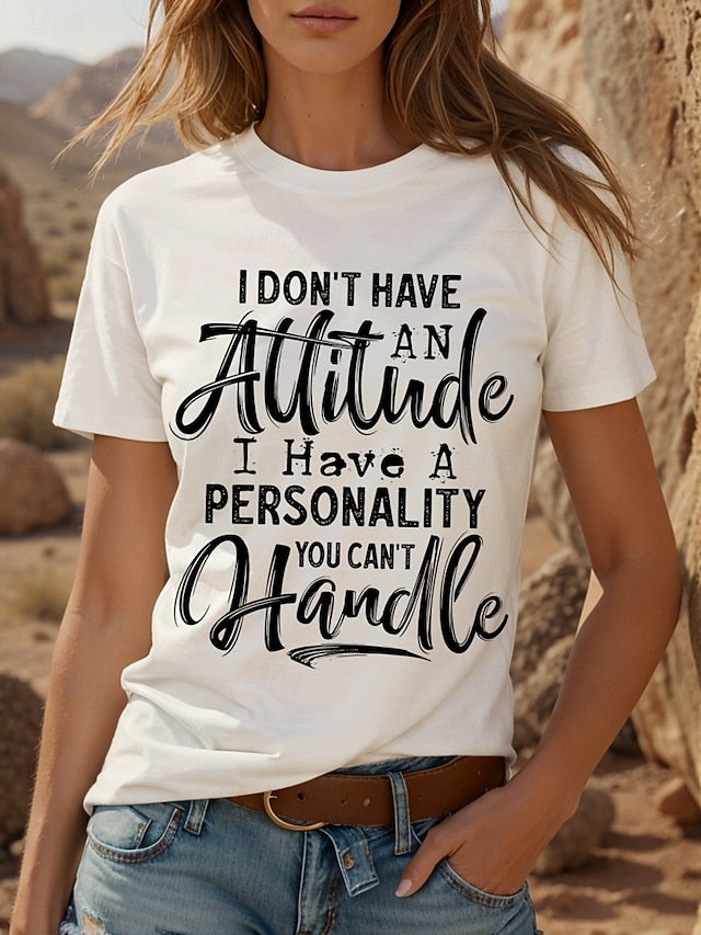 Women's T Shirt Print Graphic Letter Vintage Stylish